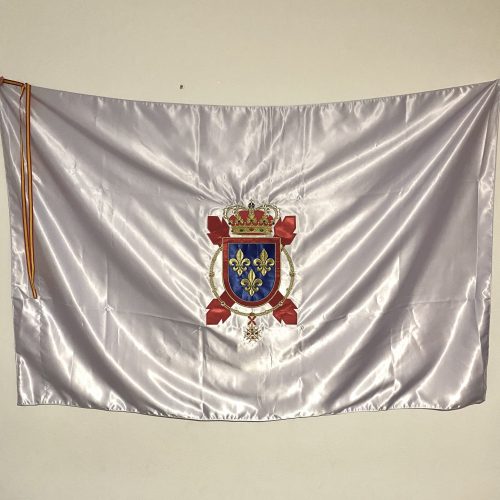 Bandera de raso bordada.